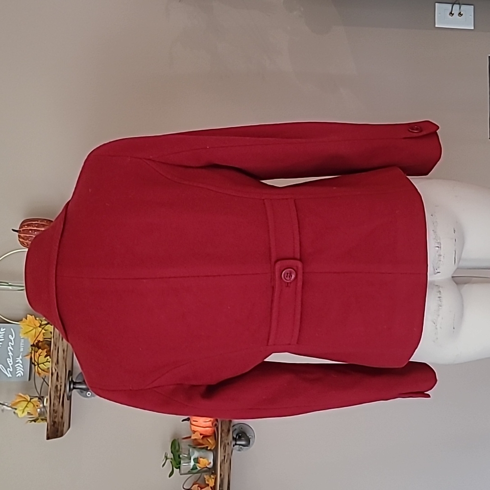 Ann Taylor Maroon Pea Coat - Picture 4 of 7